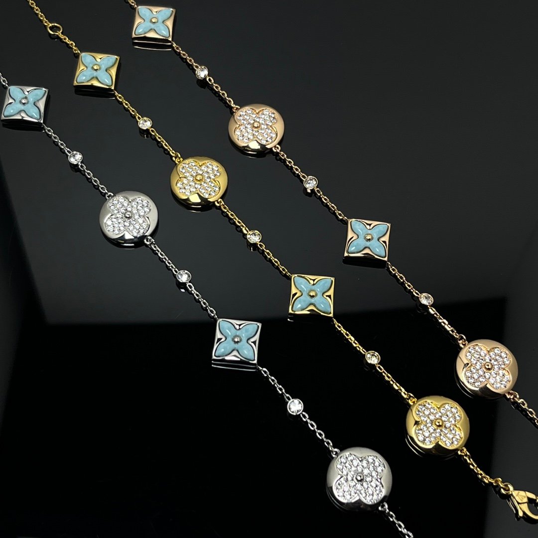 f6f60873572e2c413d20d432924e713d-1.jpeg Color Blossom BB Multi-Pattern Bracelet, Yellow Gold, Amazonite and Diamonds - Image 1