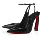Condora Strap 100 mm Black Leather Strappy Pumps