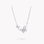 Double Butterfly Silhouette Diamond Pendant