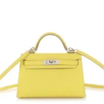 Hermès Lime Epsom Mini Kelly 20 II Palladium Hardware