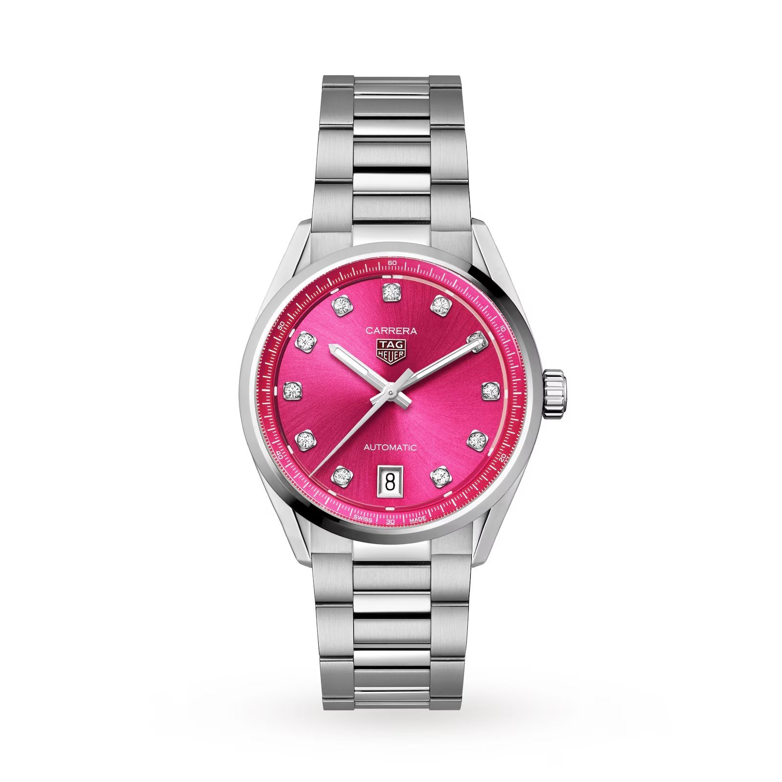Tag Heuer Carrera Date 36mm Ladies Watch Pink Diamond Dot WBN2318.BA0001