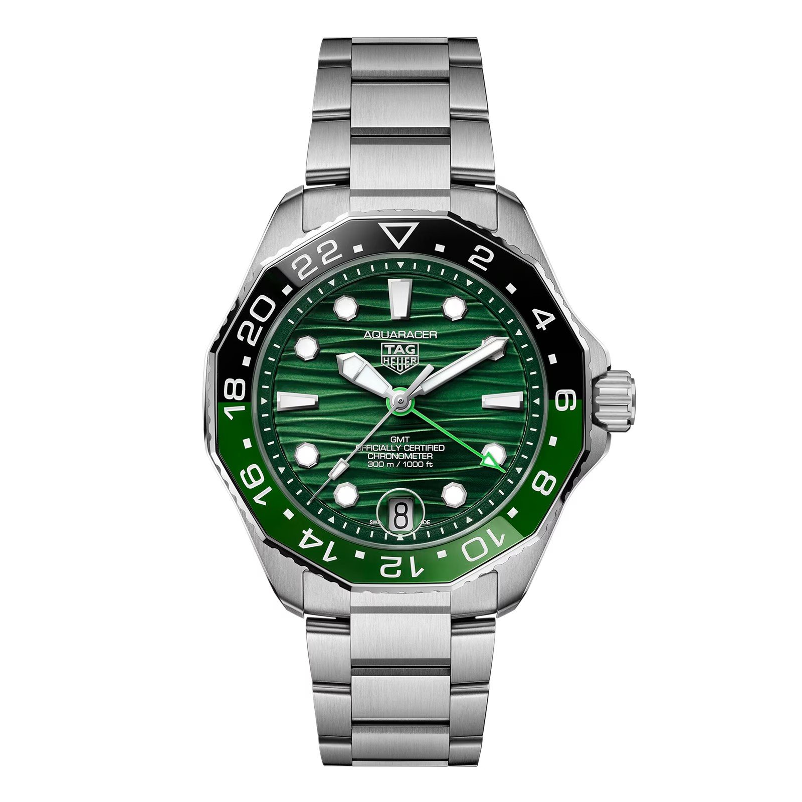 Tag Heuer Aquaracer Professional 300 GMT 42mm Mens Watch Green WBP5115.BA0013 Tag Heuer Aquaracer Professional 300 GMT 42mm Mens Watch Green WBP5115.BA0013